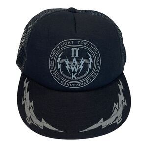 Tony Hawk Hat One Size Skater Cap Black‎ Gray Adult Mesh Snapback Logo OFSA